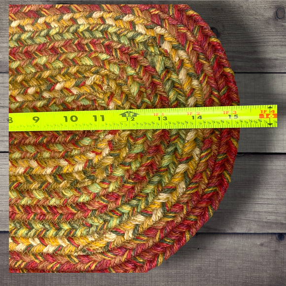 Lot 2 x Vintage Mini Small Oval Braided Rag Rugs 15" x 10" Dollhouse Plant Mats - Picture 5 of 6